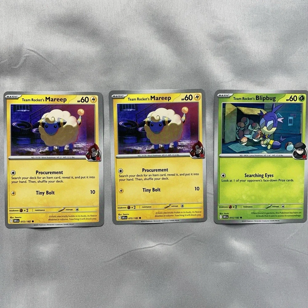 Pokémon TCG Destined Rivals 15-Card Lot Team Rocket Zapdos Holo Spidops Mimikyu